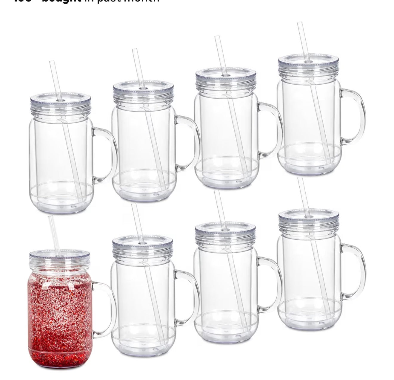 20 Oz Acrylic Snowglobe Tumbler with Handle
