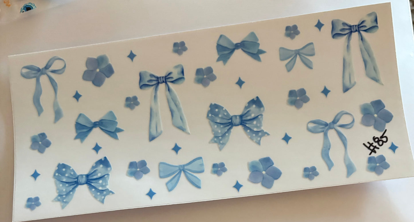 Blue bows Cup wrap
