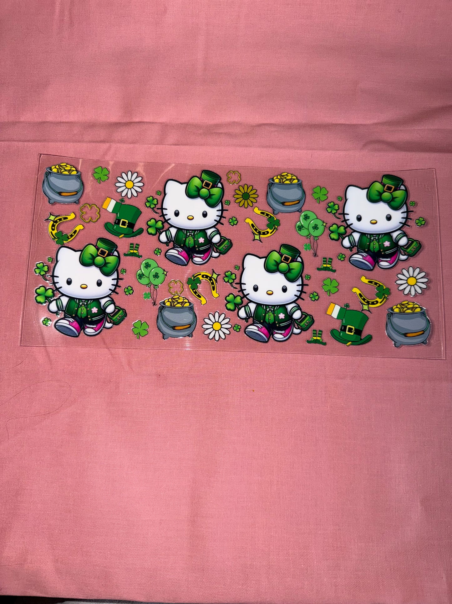 Hello kitty st patty’s day Cup wrap