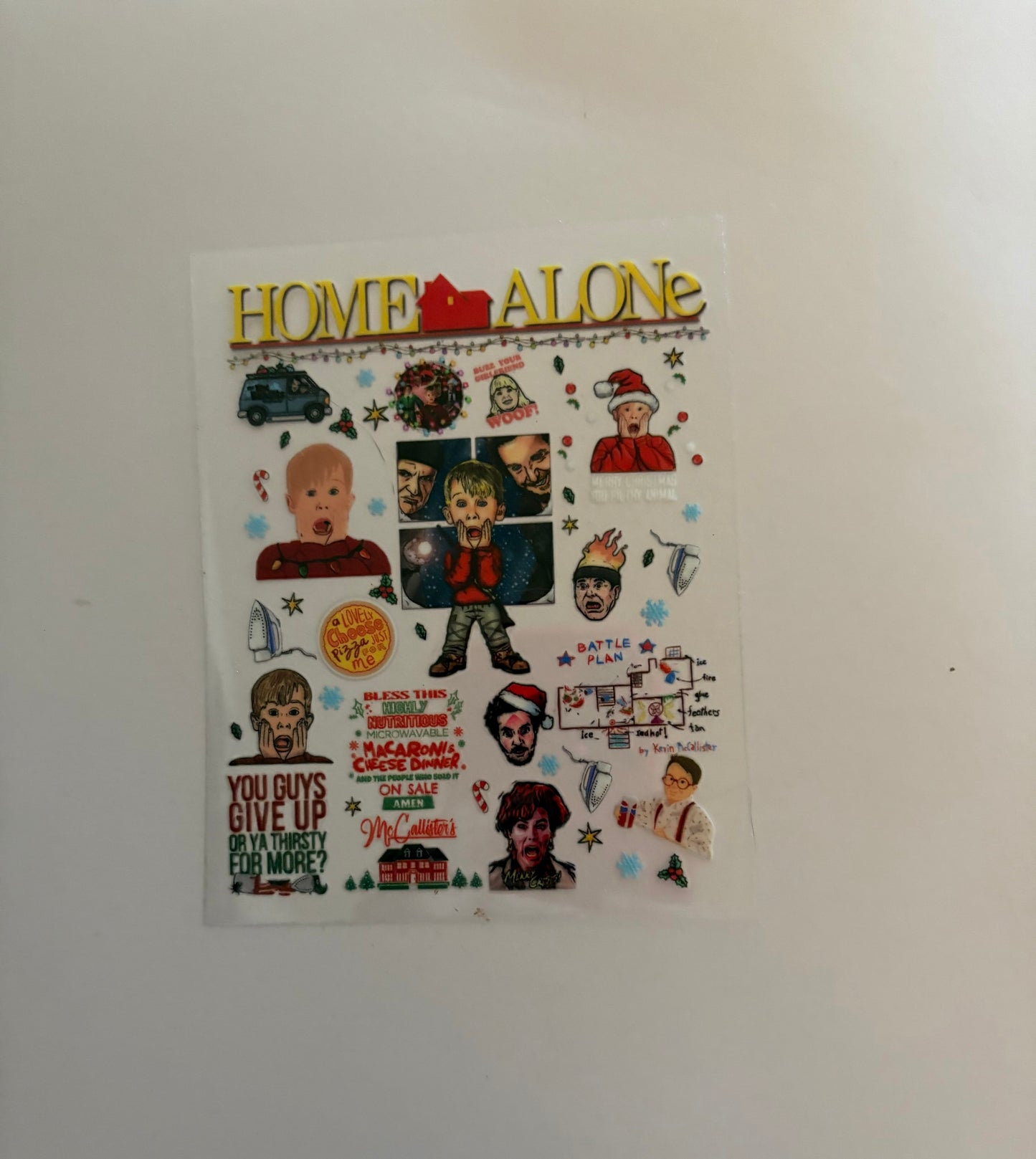Home alone cup decal