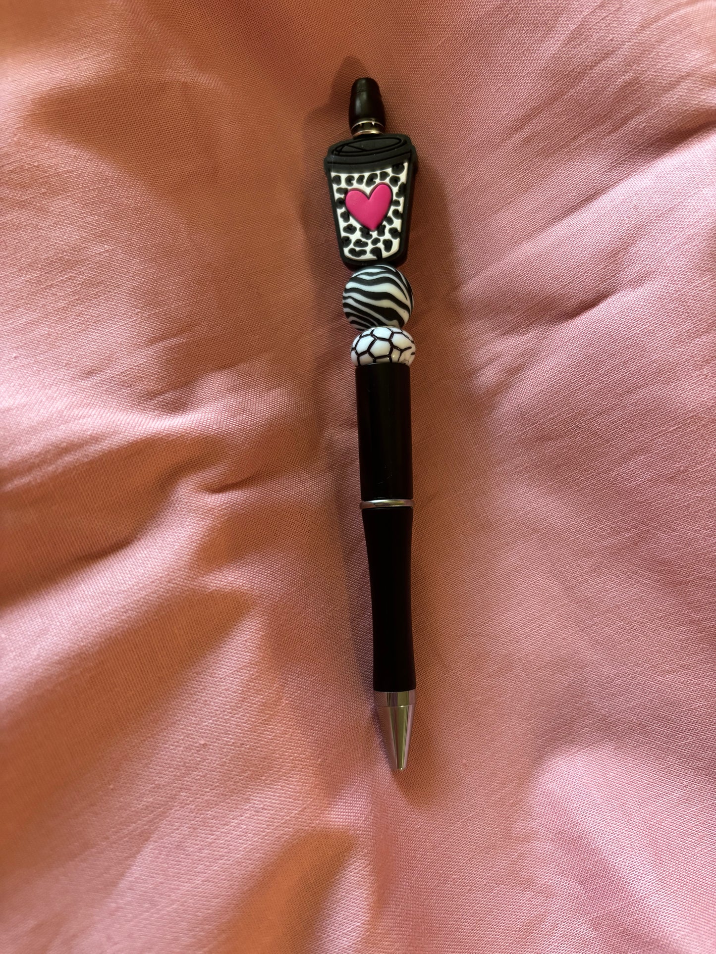 Ready to ship pen-black and white with red heart coffee cup/black