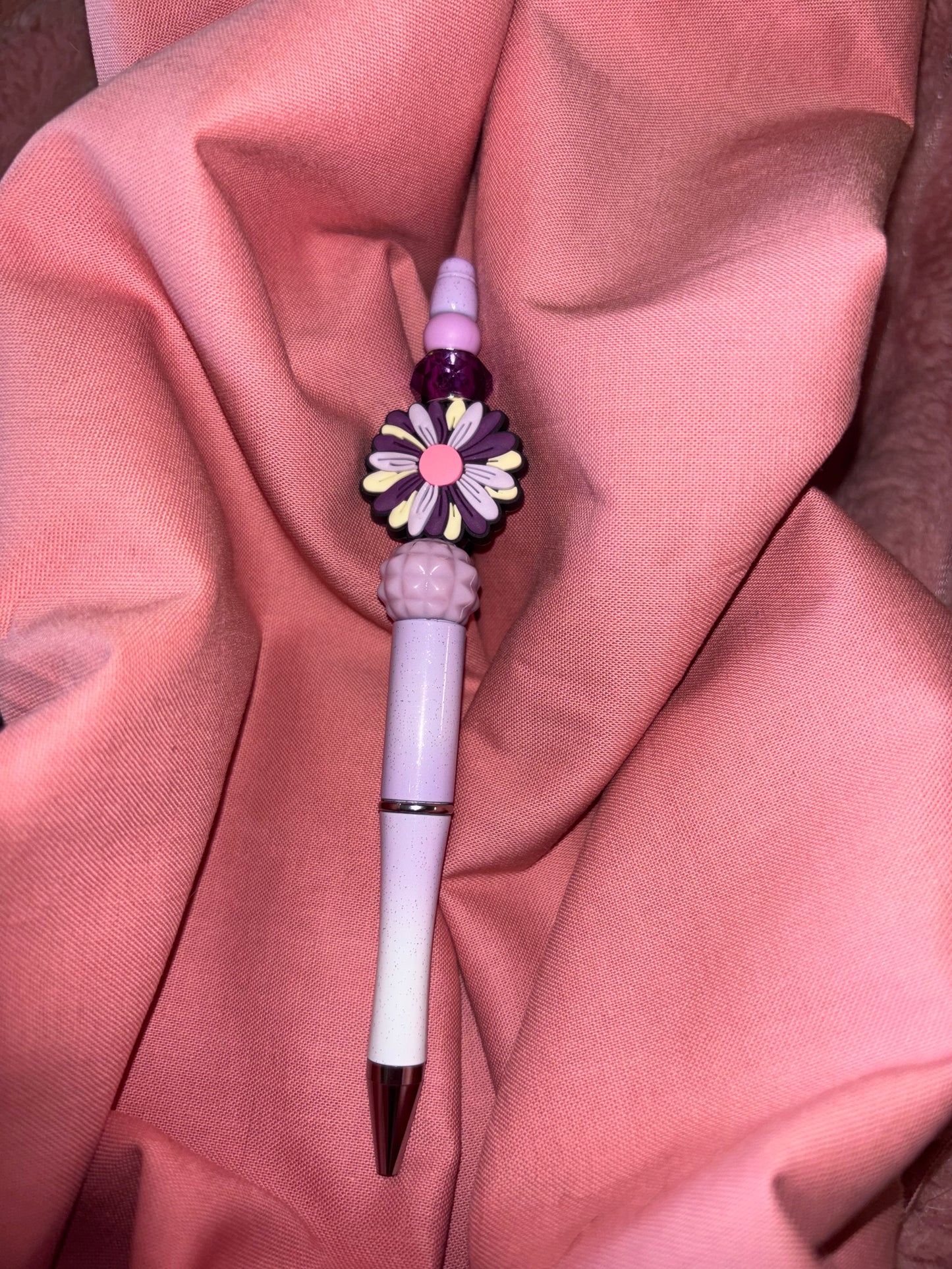 Ready to ship pen-purple flower/purple and white