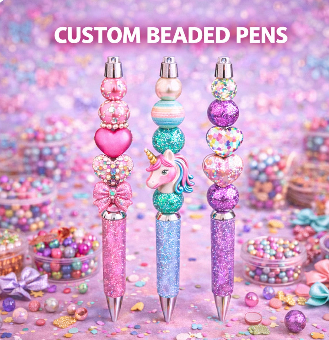 Custom beaded pens