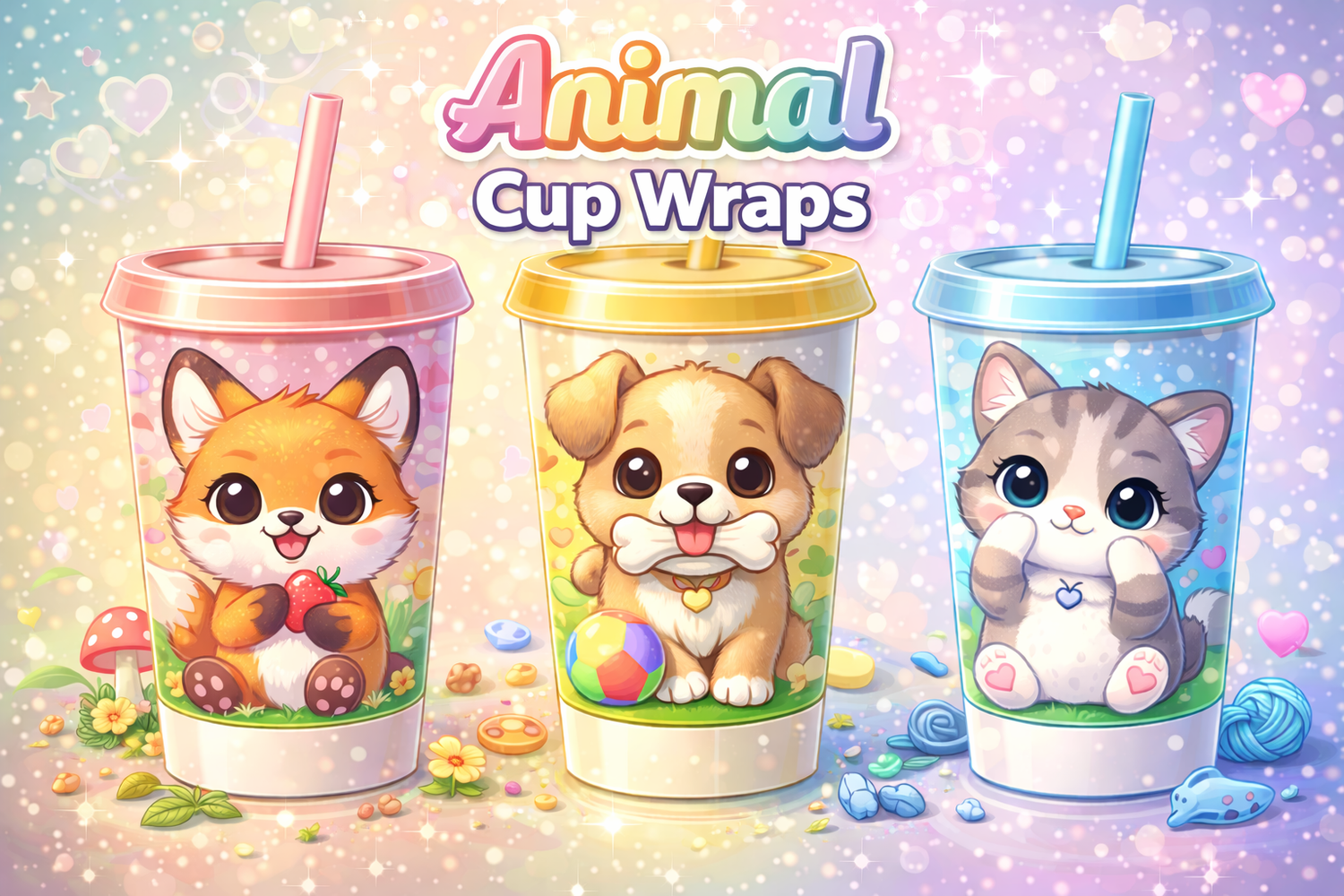 Animal cup wraps