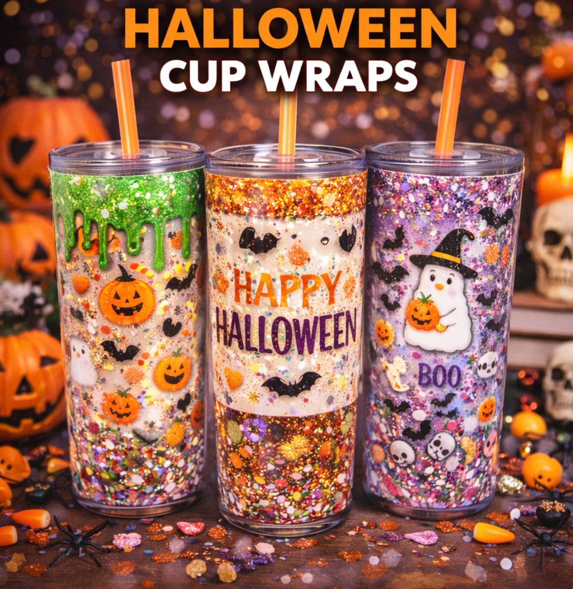 Halloween cup wraps