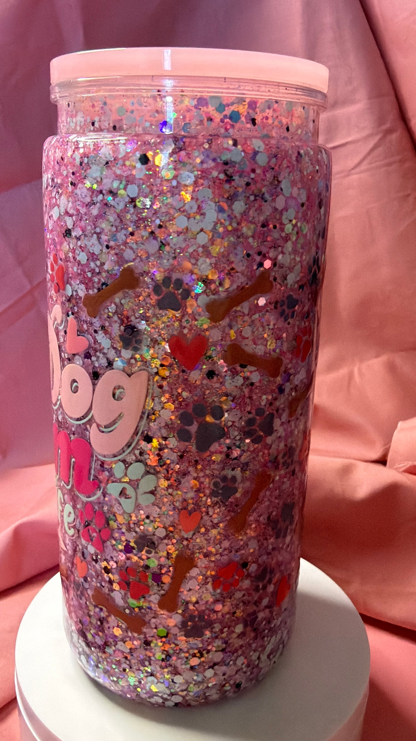 Ready to ship cup-Dog Mom-pink