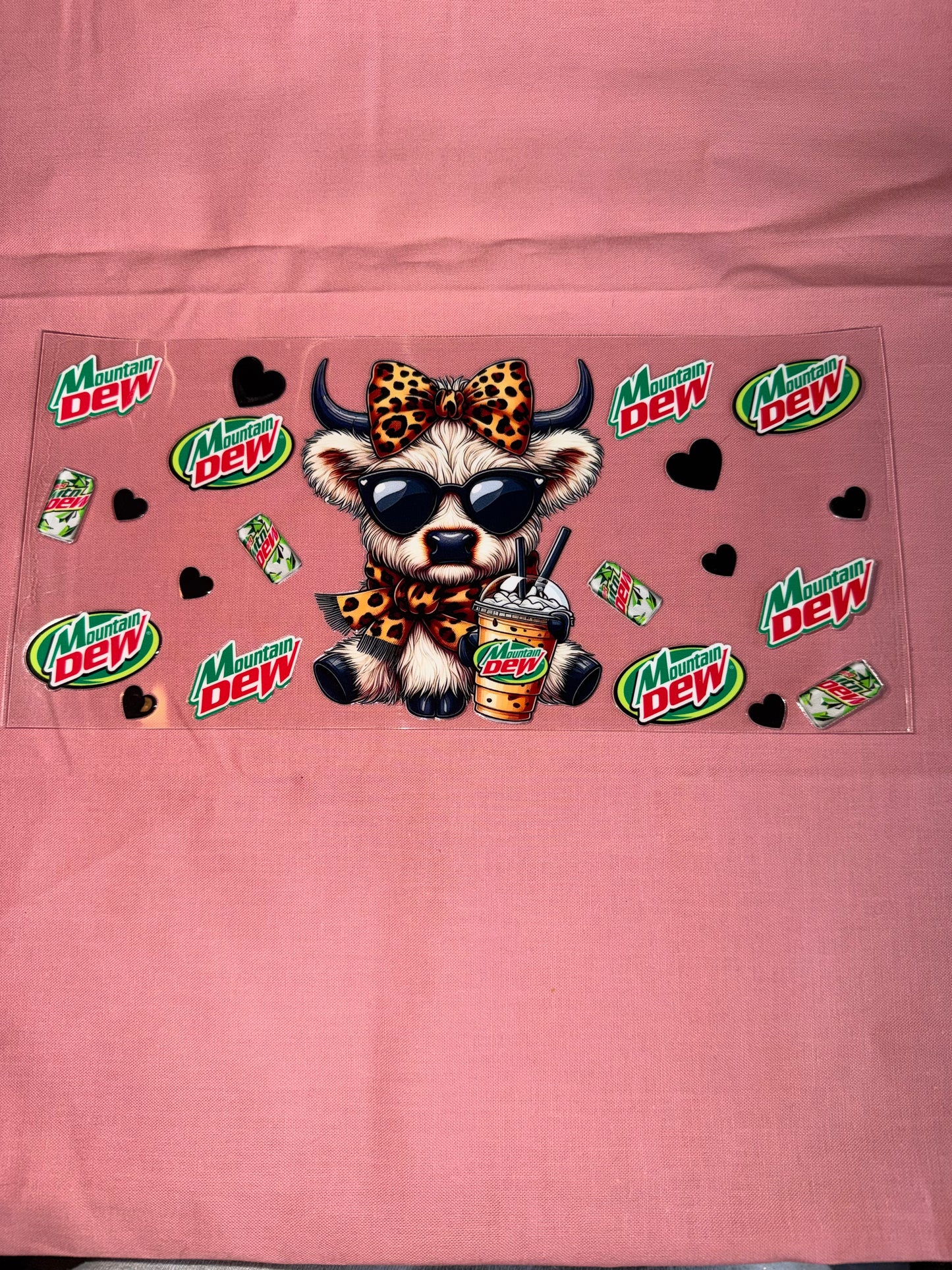Mountain Dew highland cow cup wrap