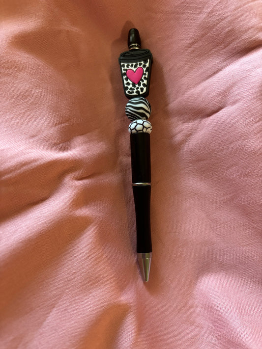 Ready to ship pen-black and white with red heart coffee cup/black